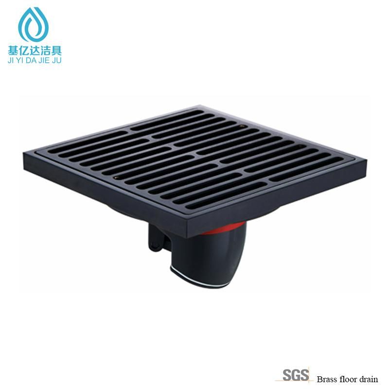 Hot Selliing Matte Black Square Floor Drainer Bathroom Shower Drainer Brass Shower Waste Floor Drain Clean Room Floor Drain Dual Floor Drain Jyd4087D