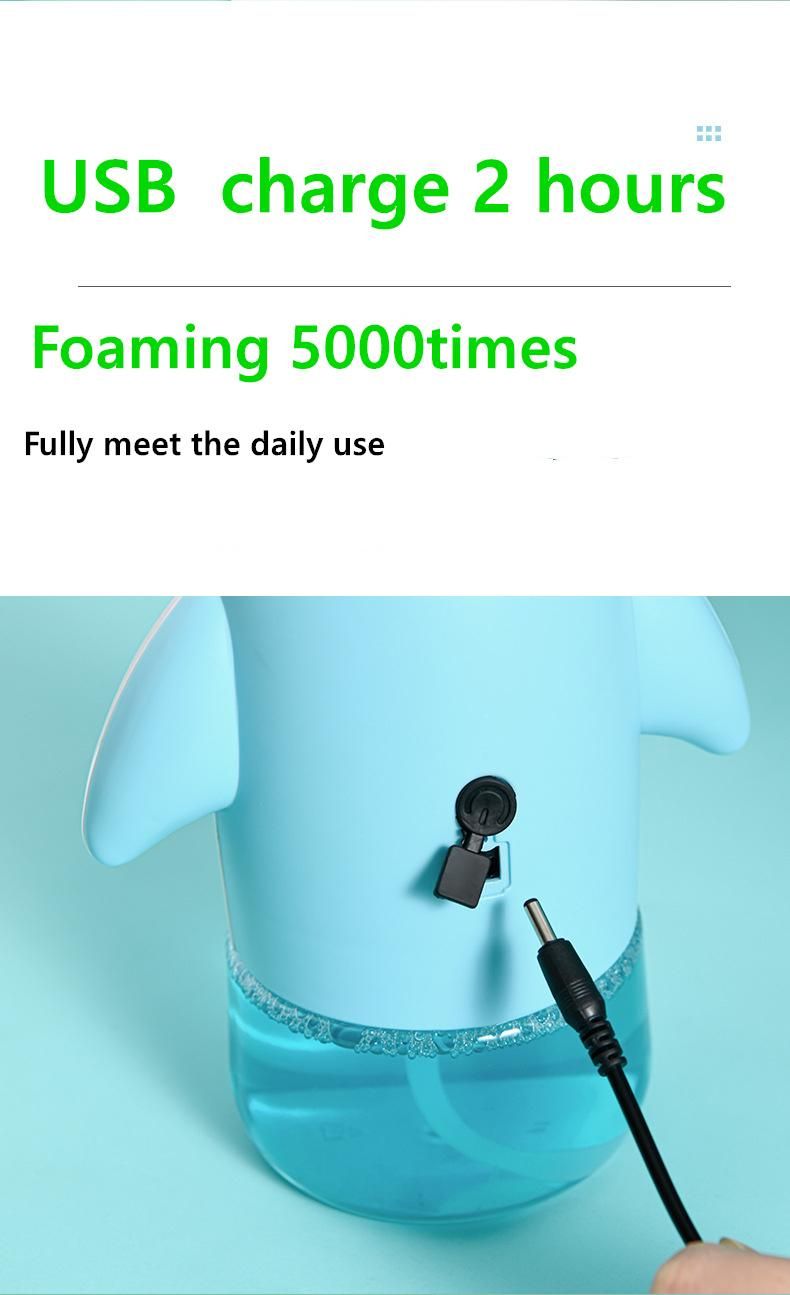 300ml Infrared Auto Portable Foam Soap Dispenser for Bathroom Kitchen Touch Free Sensor Dispenser Adorable Cute Penguin Soap Dispenser