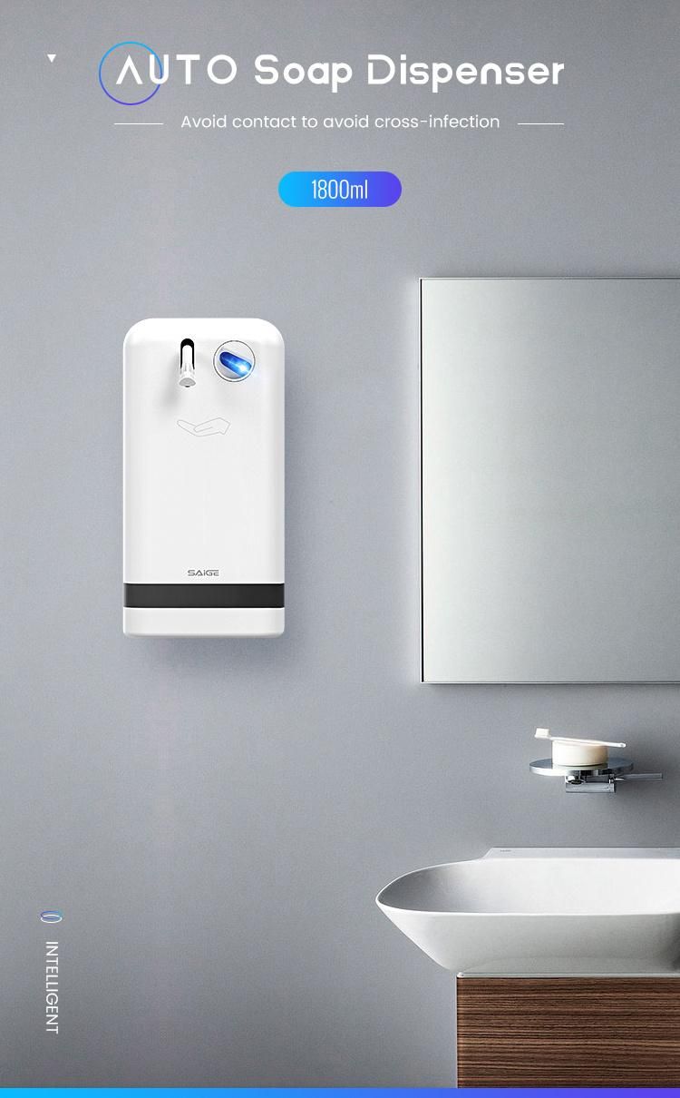 Saige 1800ml High Quality Wall Mounted Touch Sensor Liquid Soap Dispenser Black