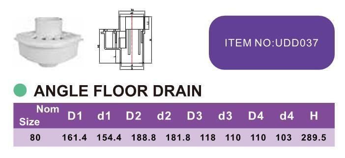 Era Factory PVC Angle Floor Drain Plastic Plumbing Pipe Fittings Drainage Fitting