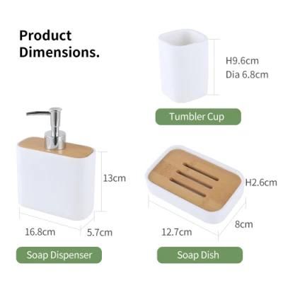 3PCS White Resin Bathroom Sets