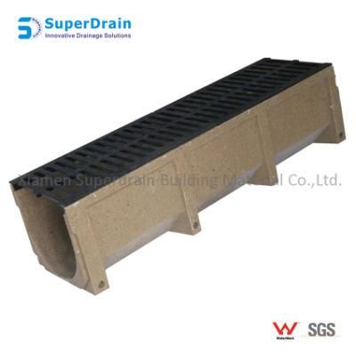 Polymer Concrete Trench Drain with Ductile Iron Grating for Surface Gully Drainage System