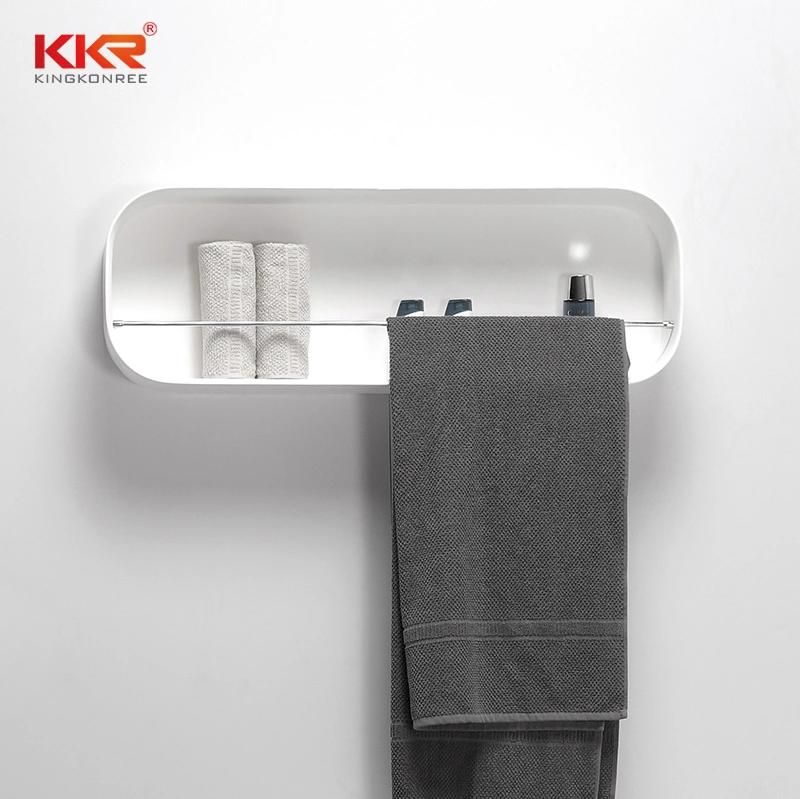 Decoration Solid Surface Stone Shower Shelf Black