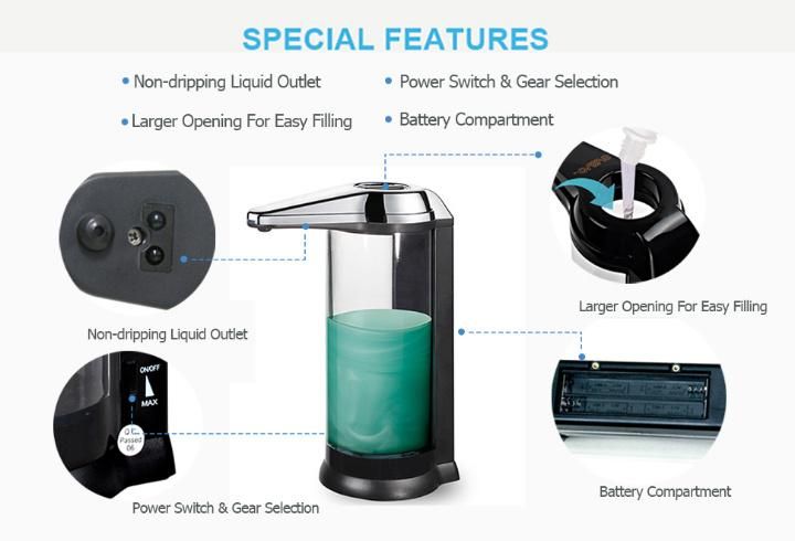 High quality Plastic Wall Mounted Sensor Electric Soap Dispenser for Hotel