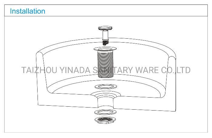 China Company Square Brass Basin Pop up Waste Drain 1"1/4 Clic-Clac Without Overflow for Glass Basin (ND513-S)