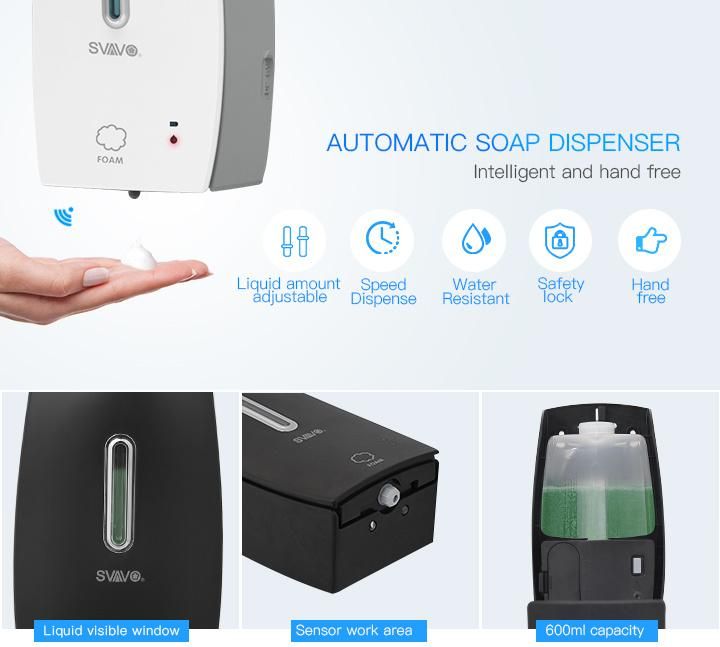 Factory Wholesale 600ml Automatic Electronic Kitchen Dish Hand Foam Soap Dispenser