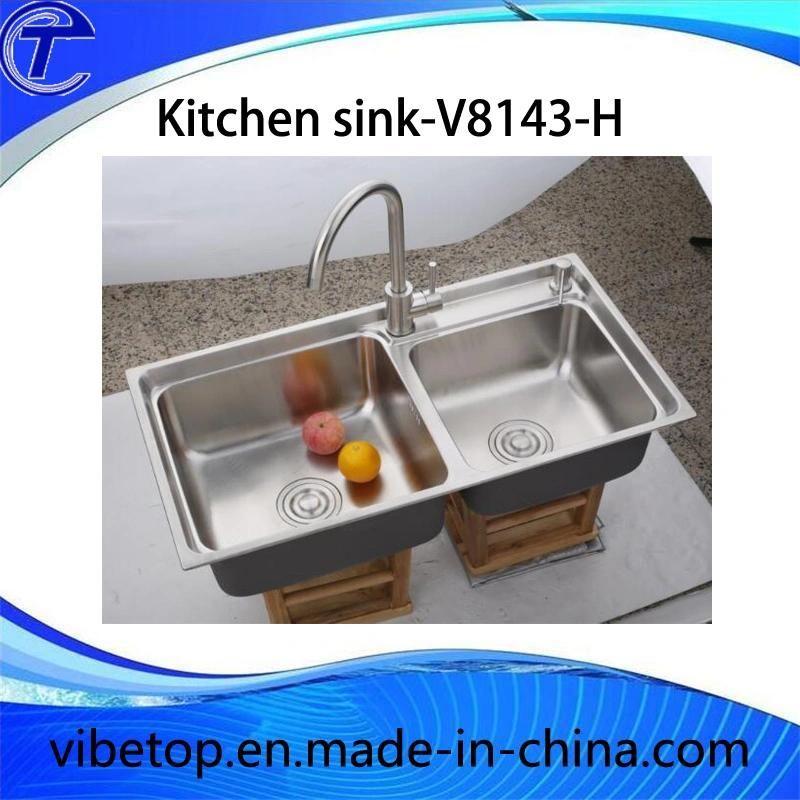 Stainless Steel Kitchen Sink Accessory Square Head Soap Dispenser 300ml