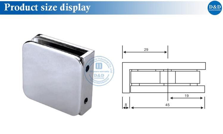 Stainless Steel Glass Clip Hardware for 8 to 12mm Glass