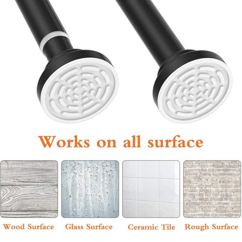 Shower Curtain Rod Never Rust Non-Slip Spring Tension Curtain Rod No Drilling Stainless Steel Curtain Rod Use Bathroom Black