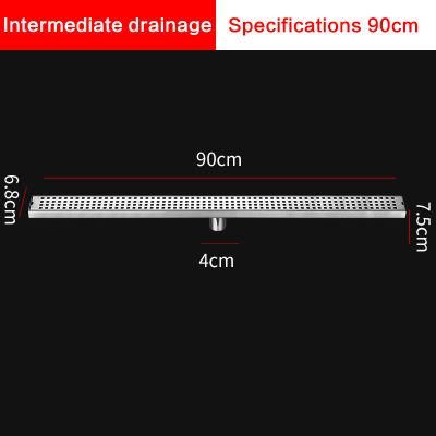 Stainless Steel 90cm Long Floor Drain Public Bathroom Balcony Shower Room Large Sewage Outlet Odor Proof Floor Drain Thickened Grid Floor Drain