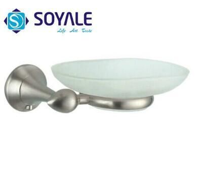 Zinc Alloy Soap Dish Holder with Brush Nickel Finishing Sy-3959