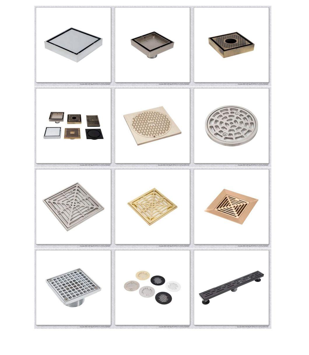 Brass Square Shower Floor Drain Removable Cover