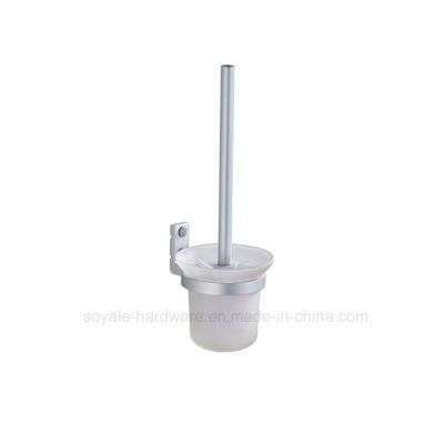 Aluminum Material Toilet Brush Holder with Foggy Glass (SY-21694)