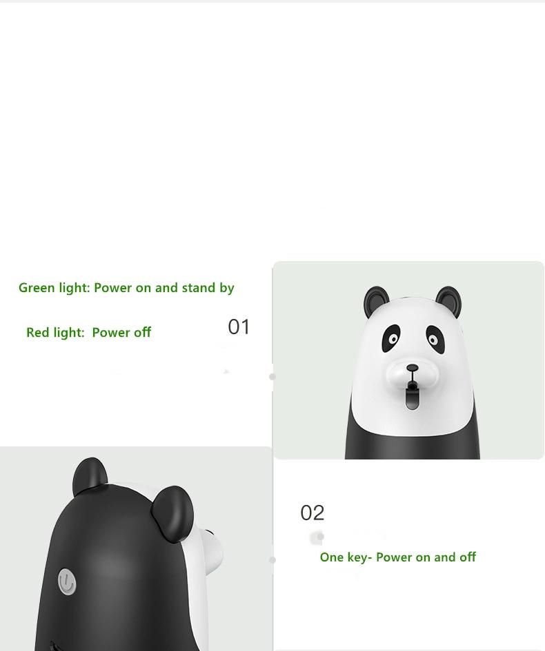 Infrared Sensor Plastic Touchless Foam Automatic Panda Soap Dispenser for Bathroom Kitchen Toilet