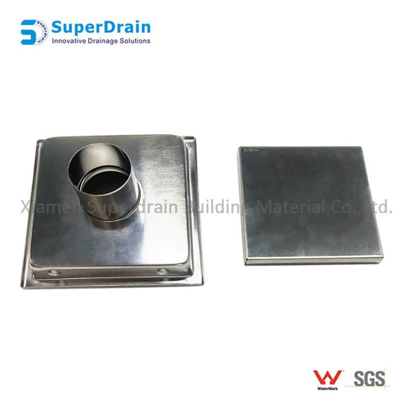 Square Tile Insert SS304 Drain Kits with Watermark Report