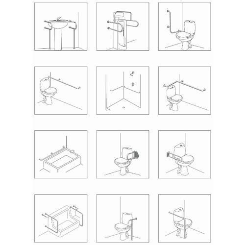 304 Stainless Steel Safety Handrail for Disabled Accessible Toilet Safety Grab Bar for Hospital
