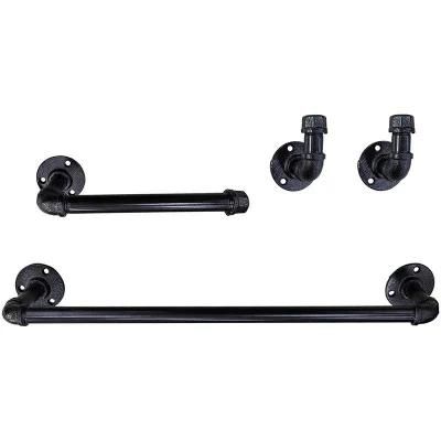Home Decorative Furniture Wall Mounted Coat Towel Hat Rack with 1/2 Coating Flange 90 Degree Elbow Malleable Iron Tee