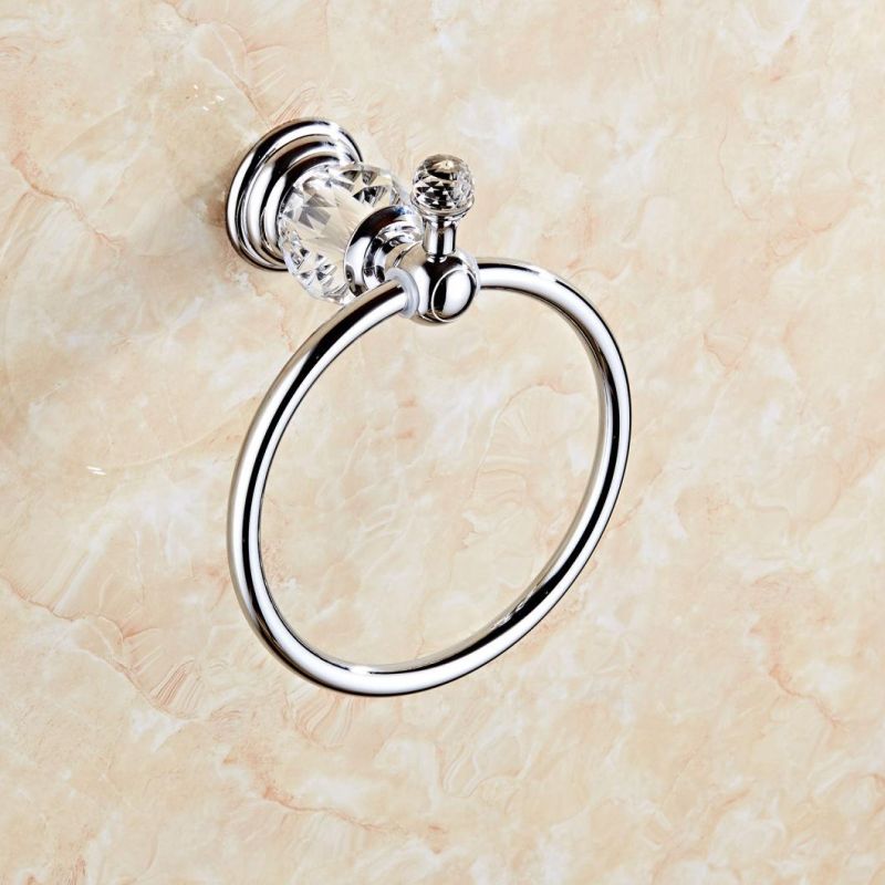 Modern Design Wall Mounted Towel Ring Chrome Plating Zinc Alloy+Ss201