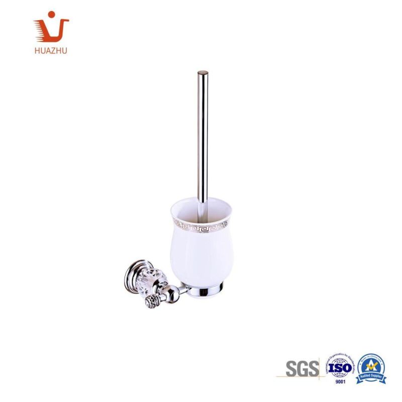 Modern Style Bathroom Cleaning Brush Holder Toilet Holder Chrome Plating Zinc Alloy + Ss201