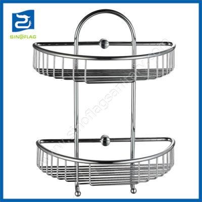 304 Double Wall Hanging Rack Stainless Steel Wire Storage Bathroom Basket