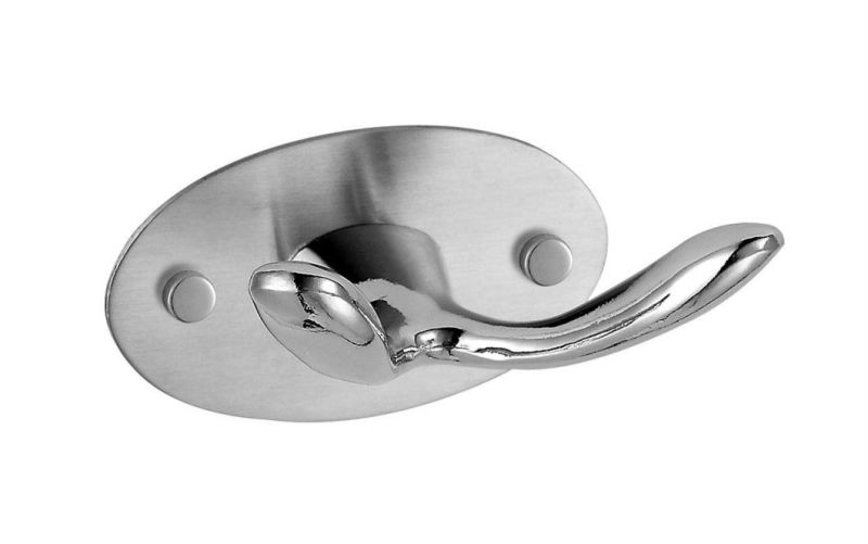 SUS304 Stainless Steel Wall Mount Double Robe Hook