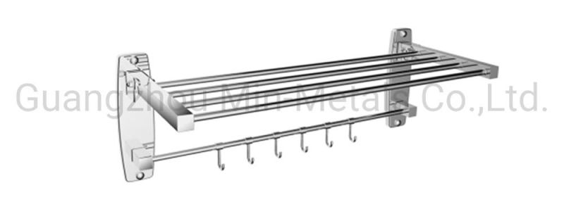 Stainless Steel Double Foldaway Towel Rack with Hook Mx-Tr08-109ah