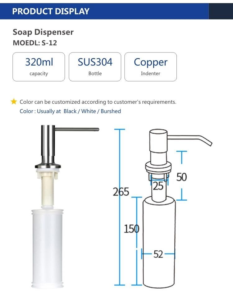 Hotel Kitchen Sinks Stainless Steel Liquid Soap Dispenser Hand Sanitizer Manual Foam Soap Dispenser with Plastic Bottle