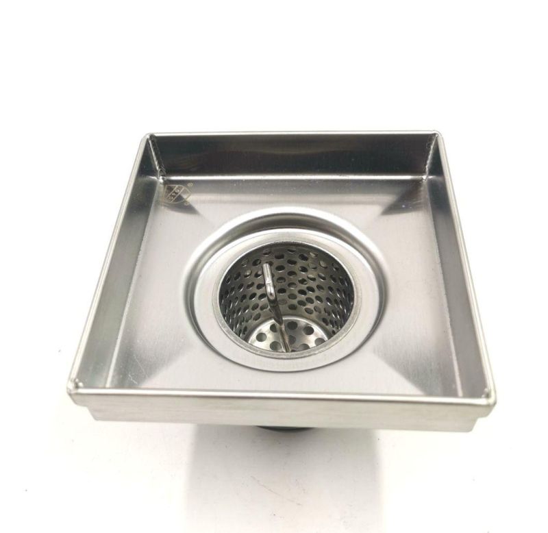 4 Inch Stainless Steel Floor Strainer Square Shower Drain