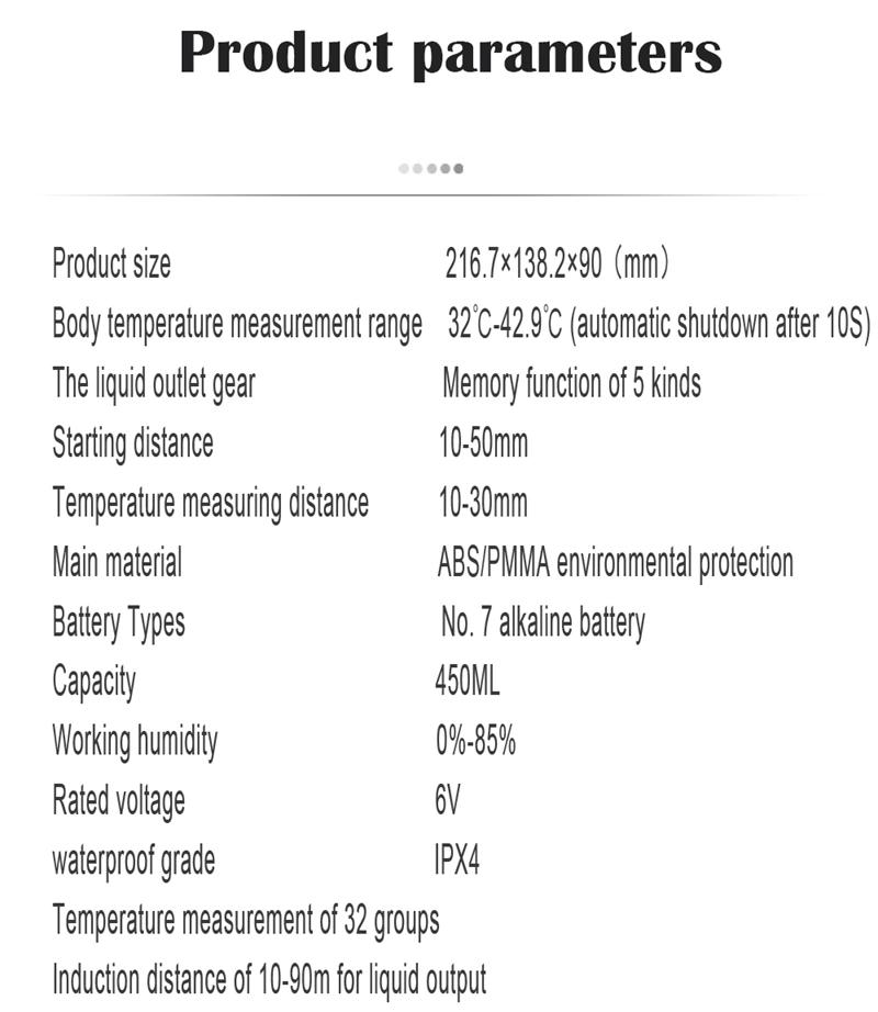 Professional Sensor 480ml UV Disinfection Machine Automatic Temperature Measurement Hand Sanitizer Foam Soap Dispenser for Public Place / Home Use