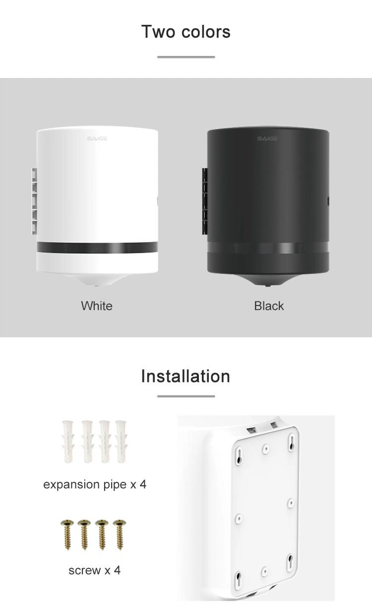Saige High Quality Plastic Wall Mounted Black Jumbo Toilet Tissue Holder Paper Dispenser
