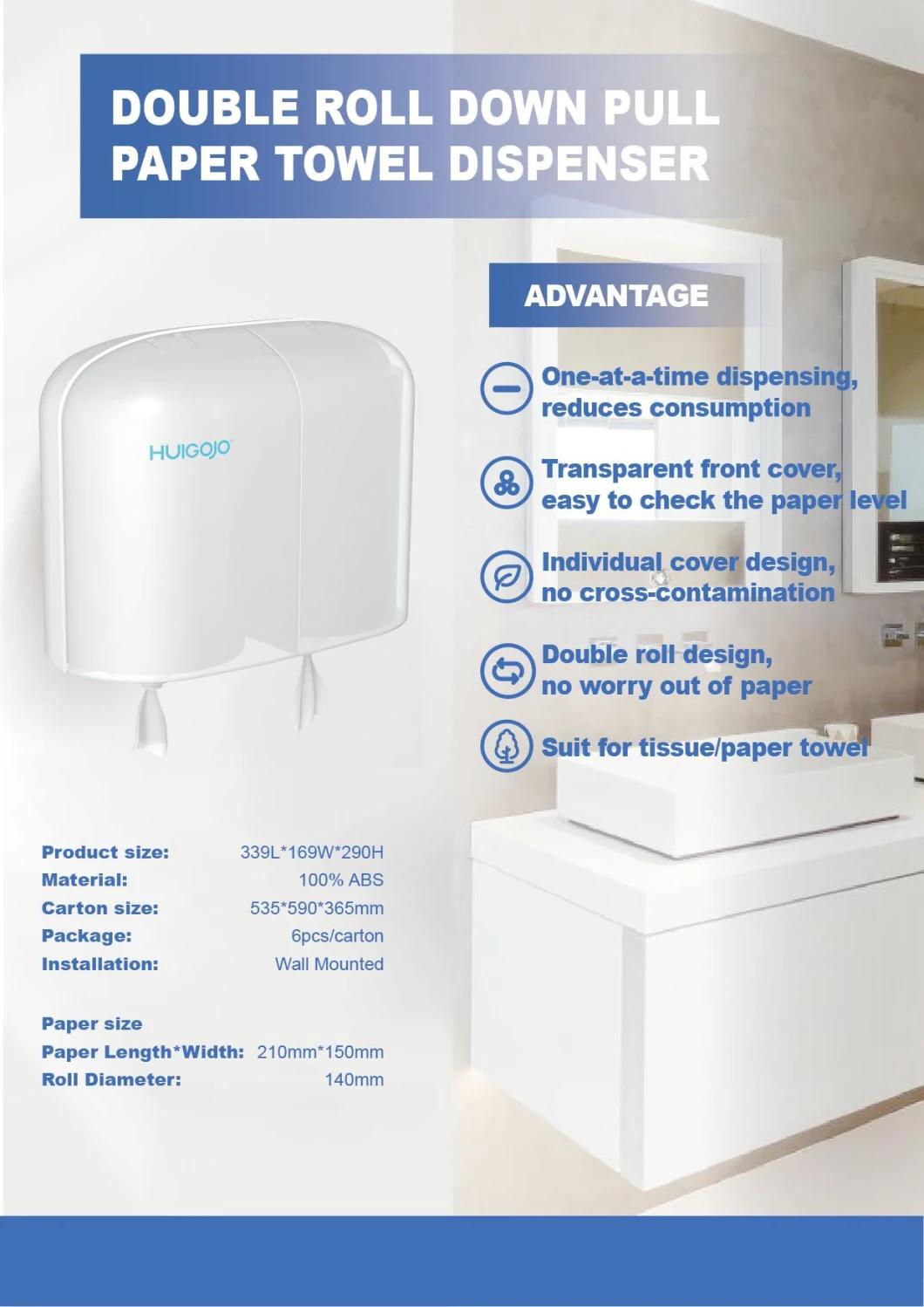 Wall Mount Plastic Double Tissue Roll Holder Paper Towel Dispenser