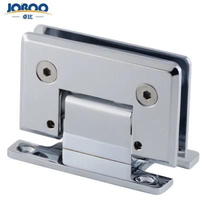 Joboo Zb531 Adjustable Customizable Chrome Satin Brass Wall Mount 90 Degree Tempered Glass Door Connector Hinges Bathroom Accessories