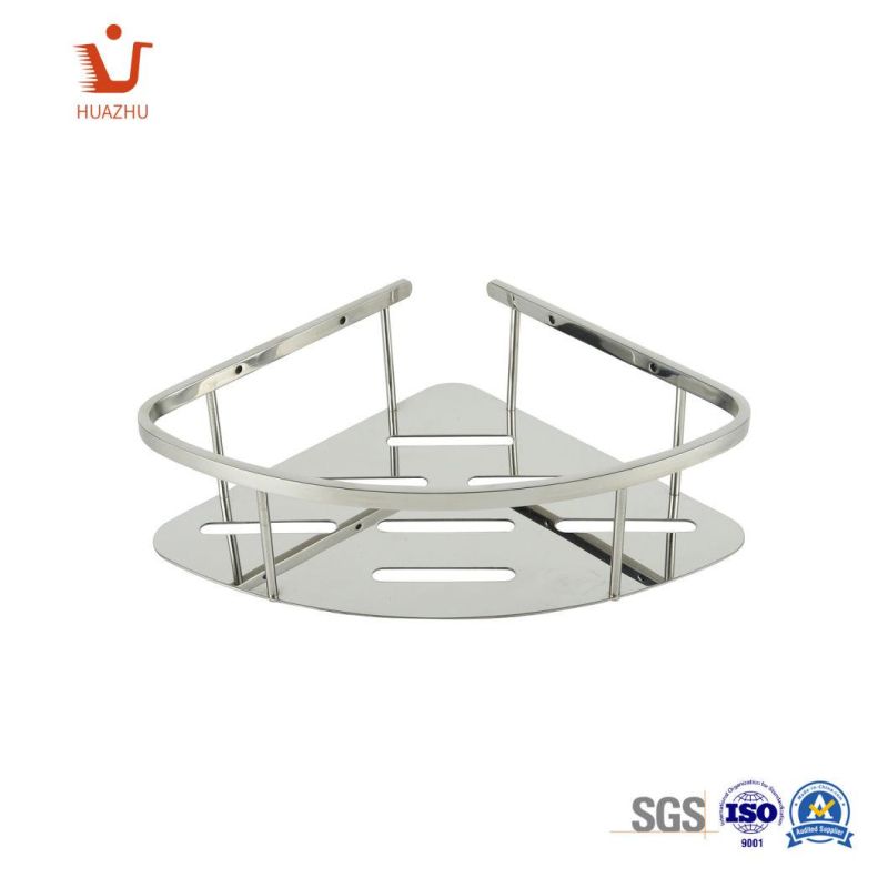 Zinc Alloy Chrome Plate Durable Single Deck Brass Bathroom Rack Soap Basket Portable