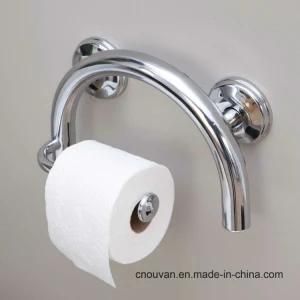 Grab Bar Toilet Paper Holder with Grips and Anchor, Satin