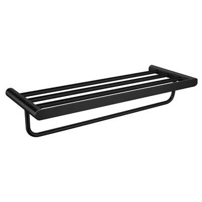 Sanitary Ware Matt Black Brass Bathroom Towel Rack Bath Towel Shelf (NC56011-MB)