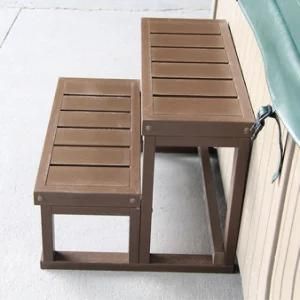 2-Step Stool Brown Hot Tub Step, waterproof SPA Step