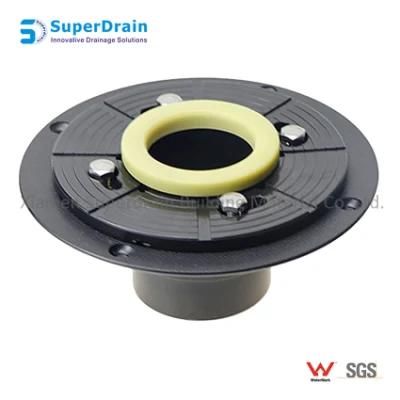 China Supplier ABS Black Shower Drain Vertical Flange Base