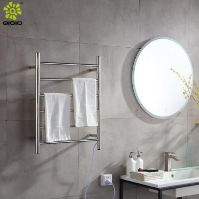 Stainless Steel Round Hotel Wall Mount Bathroom Heated Towel Warmer Rack