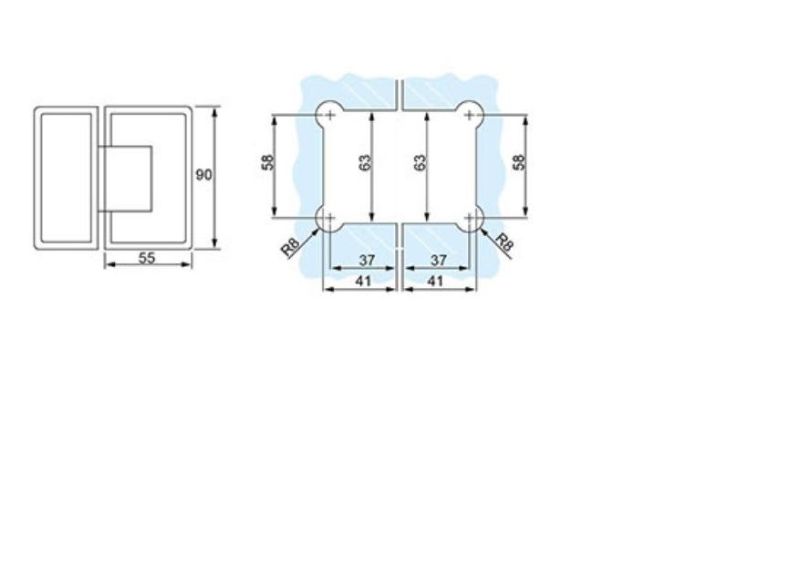 Brass135 Degree Glass Door Hinge for Heavy Duty Shower Door Glass Hardware