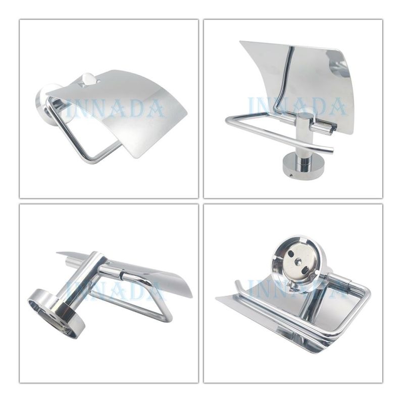 Chrome Plated Square Toilet Paper Holder Paper Roller with Cover Nc54081