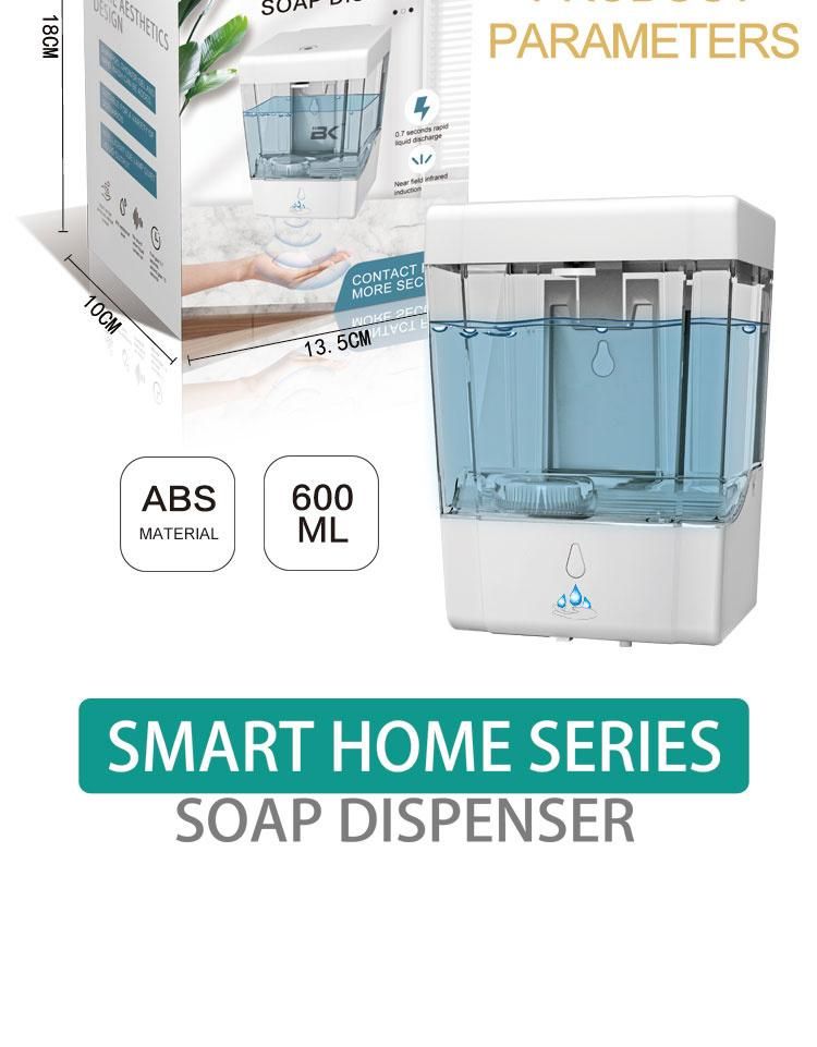 Soap Dispenser Automatic Kitchen Liquid Gel Dispenser Soap 600ml Refillable Hotel Bathroom Toilet Commercial Shower Sensor Dispenser