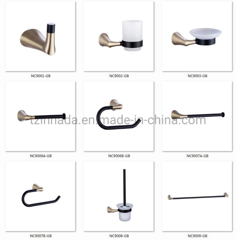 Wall-Mounted SUS304 Bathroom Accessories Double Color Towel Bars Towel Ring (NC9007-GB)