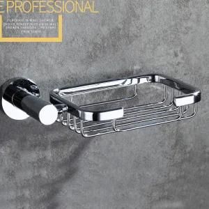 Wall Mounted Round Style Brass Soap Basket Chrome Finish 2406