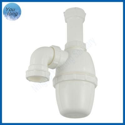 1.1/2*DN40 Plastic White Sink Siphon PP Bottle Trap with Elbow