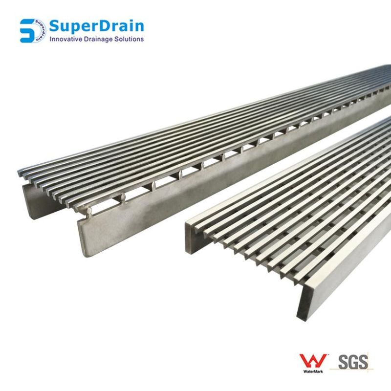 Long Retangular Stainless Steel Bathroom Shower Floor Drain for Hotel with Cover