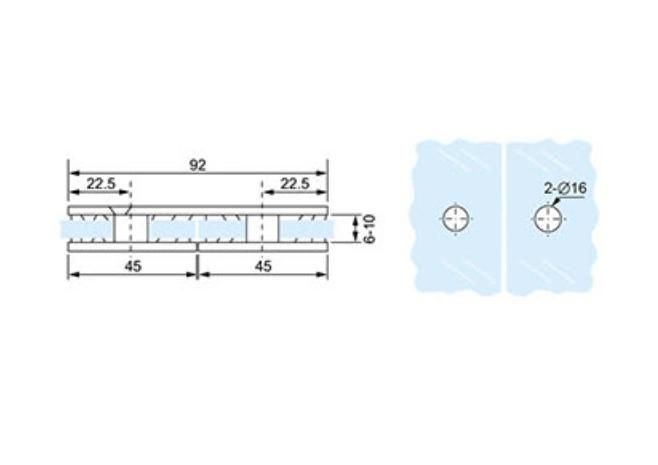 Glass to Glass Bathroom Clip Brass Hinge