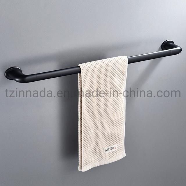 Fashion Design Bathroom Accessories Brass Matt Black Single Towel Bar (NC6582-MB)