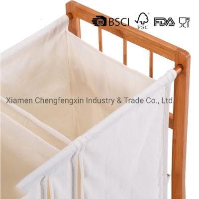 Eco-Friendly Bamboo Laundry Hamper for Sorter Storage Clothes