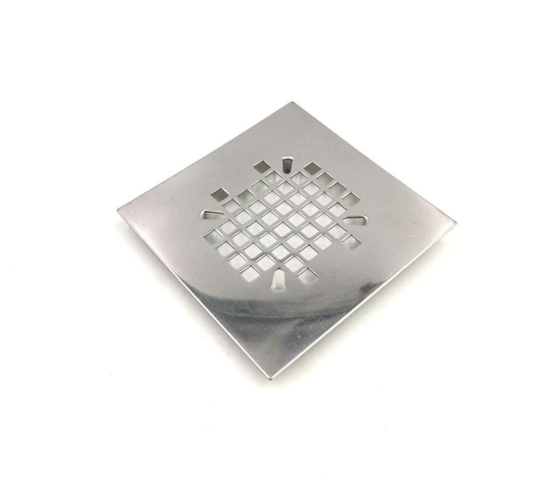 Stainless Steel Polished Surface 4" Square Shower Drain