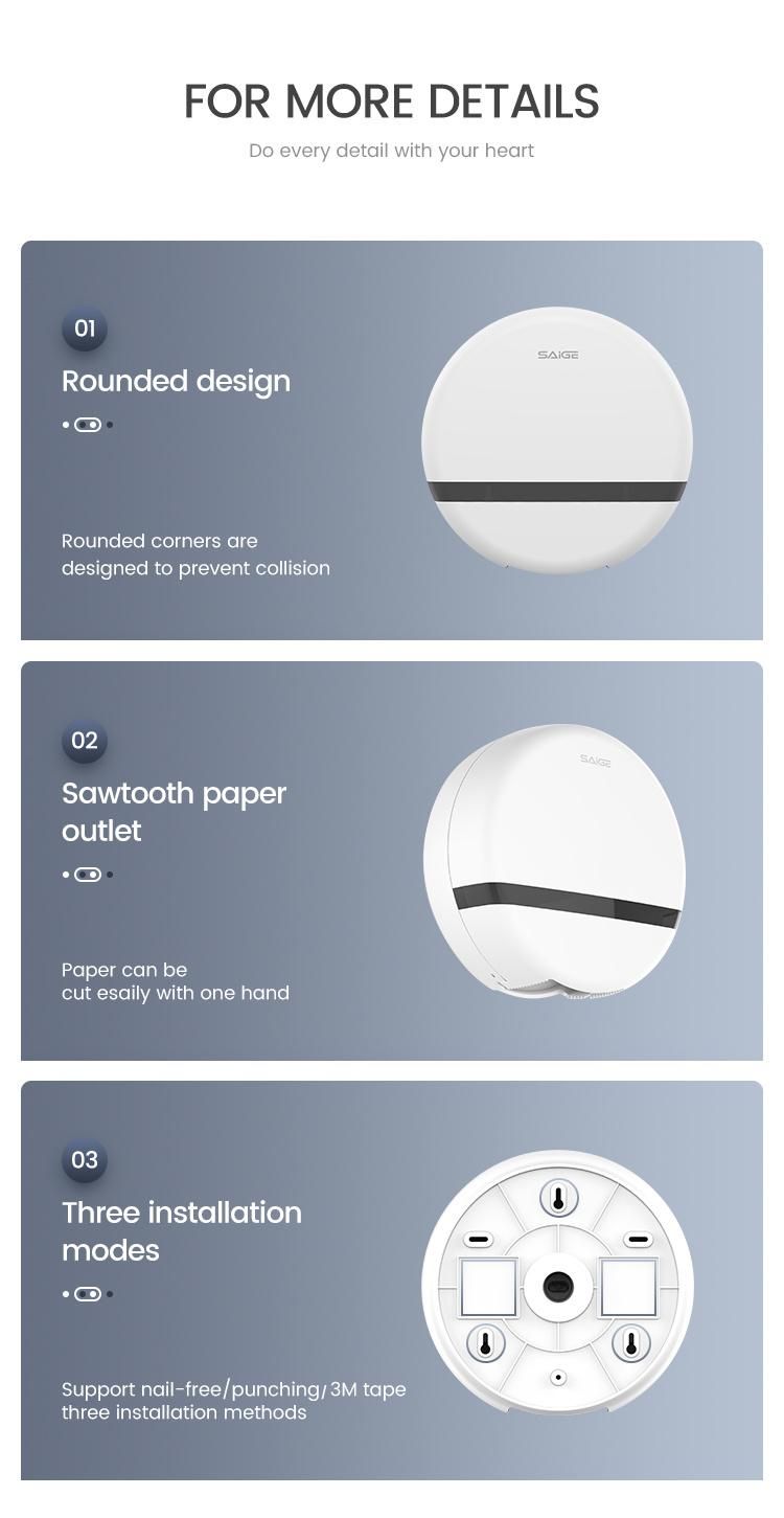 Saige Wall Mounted High Quality Plastic Toilet Jumbo Roll Tissue Dispenser